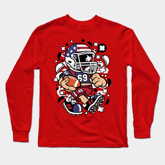 American Football Character Long Sleeve T-Shirt by saigon199x